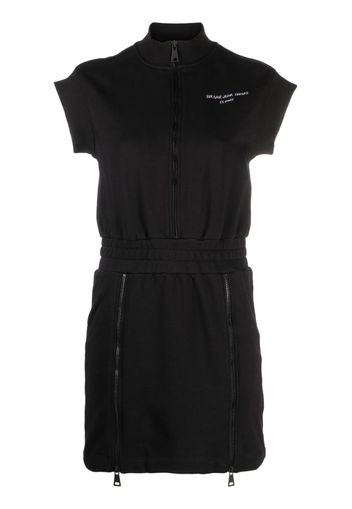 Versace Jeans Couture embroidered-logo sweatshirt dress - Schwarz