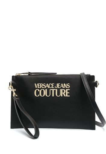 Versace Jeans Couture logo-plaque detail clutch bag - Schwarz