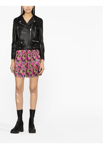 Versace Jeans Couture baroque-print pleated miniskirt - Rosa