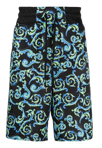 Versace Jeans Couture baroque-print knee-length shorts - Schwarz