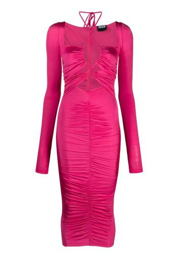 Versace Jeans Couture cut-out lace-up midi dress - Rosa