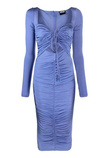 Versace Jeans Couture sweetheart-neck long-sleeve dress - Blau