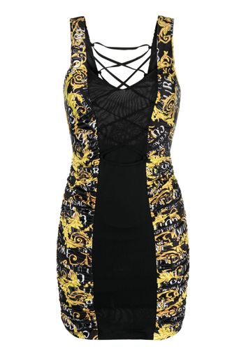 Versace Jeans Couture baroque-print mini dress - Schwarz