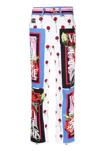 Versace Jeans Couture graphic-print denim jeans - Weiß