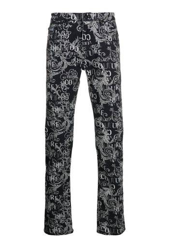 Versace Jeans Couture logo-print straight-leg jeans - Schwarz