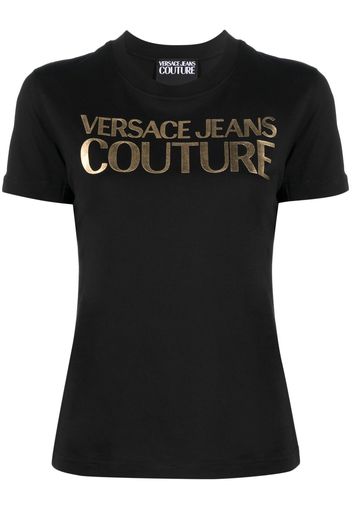 Versace Jeans Couture T-Shirt mit Logo-Print - Schwarz