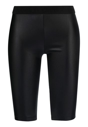 Versace Jeans Couture Radlerhose mit Logo-Bund - Schwarz