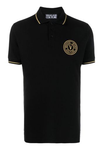 Versace Jeans Couture Poloshirt mit Logo-Stickerei - Schwarz