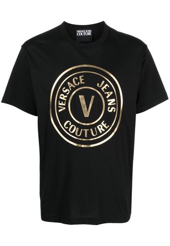 Versace Jeans Couture T-Shirt mit Logo-Print - Schwarz