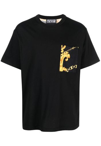 Versace Jeans Couture T-Shirt mit Barockmuster - Schwarz