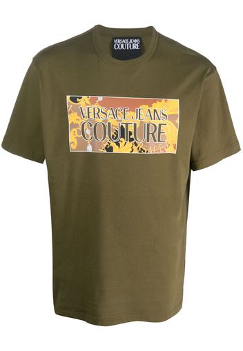 Versace Jeans Couture T-Shirt mit Logo-Print - Grün