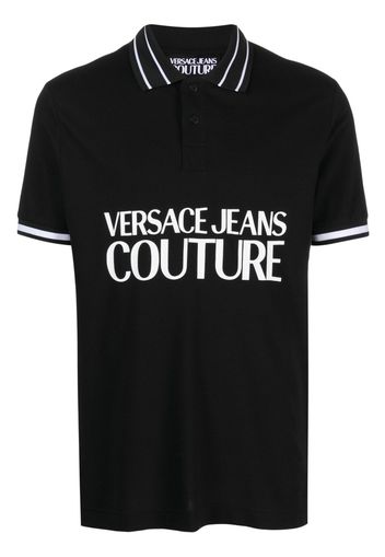 Versace Jeans Couture Poloshirt mit Logo-Print - Schwarz