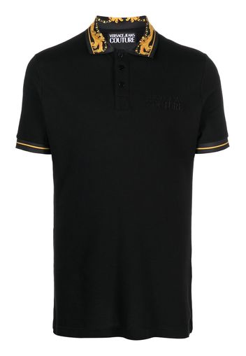 Versace Jeans Couture baroque-pattern polo shirt - Schwarz