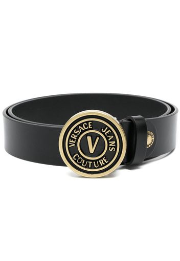 Versace Jeans Couture logo-buckle leather belt - Schwarz