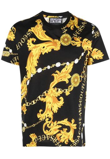 Versace Jeans Couture Barocco-print cotton T-shirt - Schwarz