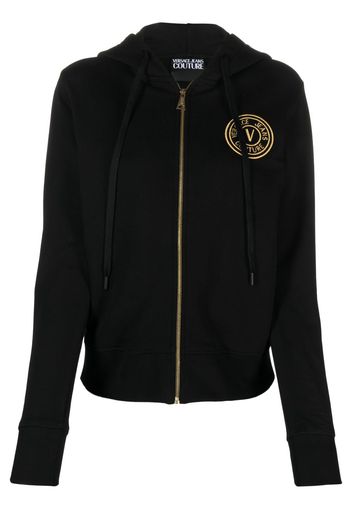 Versace Jeans Couture Hoodie mit Logo-Patch - Schwarz