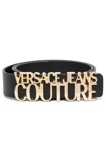 Versace Jeans Couture logo-plaque leather belt - Schwarz