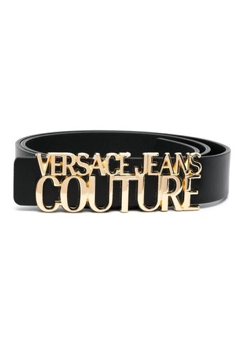 Versace Jeans Couture logo-plaque leather belt - Schwarz