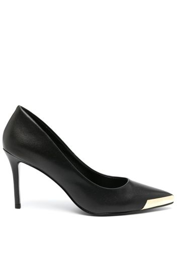 Versace Jeans Couture metal-toe 85mm leather pumps - Schwarz