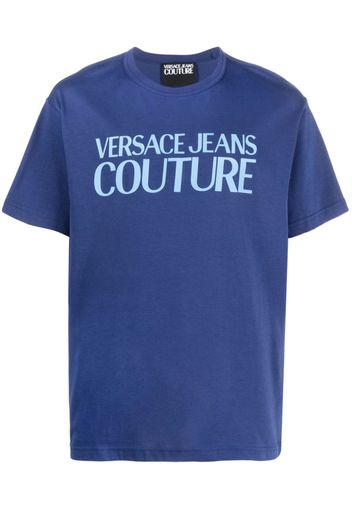 Versace Jeans Couture T-Shirt mit Logo-Print - Blau