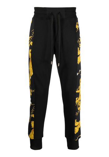 Versace Jeans Couture baroque-pattern print panel trousers - Schwarz