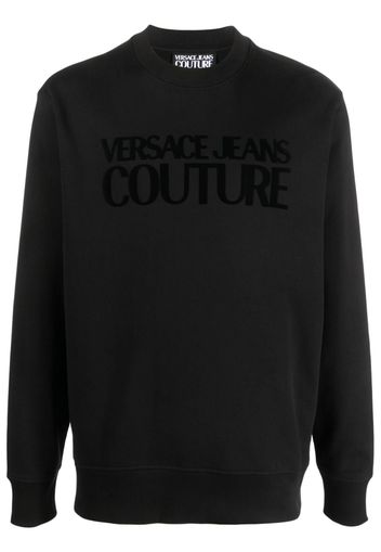 Versace Jeans Couture debossed-logo cotton sweatshirt - Schwarz