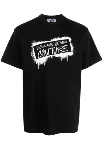 Versace Jeans Couture T-Shirt mit Logo-Print - Schwarz