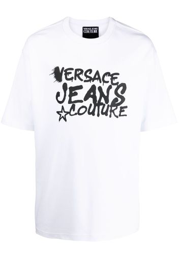 Versace Jeans Couture T-Shirt mit Logo-Print - Weiß