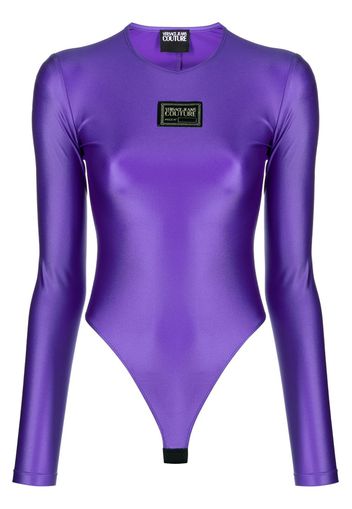 Versace Jeans Couture Body mit Logo-Patch - Violett