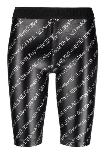 Versace Jeans Couture logo-print knee-length shorts - Schwarz