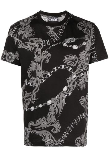 Versace Jeans Couture T-Shirt mit Logo-Print - Schwarz