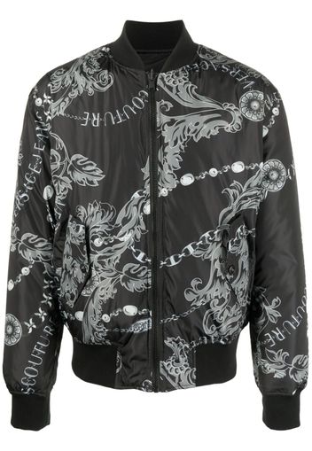 Versace Jeans Couture baroque-print bomber jacket - Schwarz