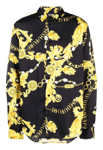 Versace Jeans Couture Hemd mit Chain Couture-Print - Schwarz