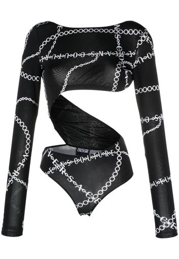 Versace Jeans Couture Necklace-print cut-out body - Schwarz