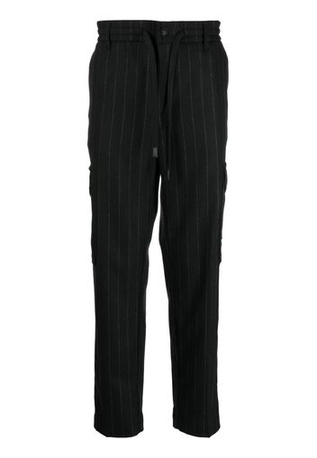 Versace Jeans Couture drawstring-waist striped trousers - Schwarz