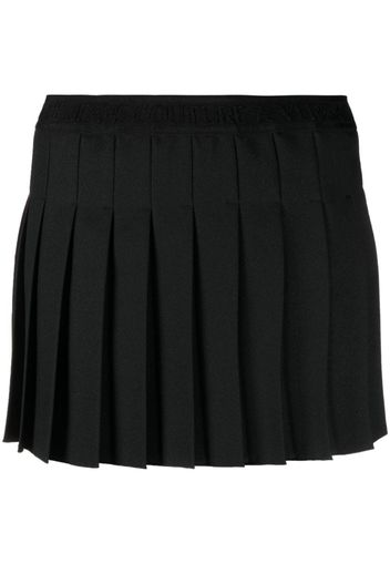 Versace Jeans Couture logo-print strap pleated skirt - Schwarz