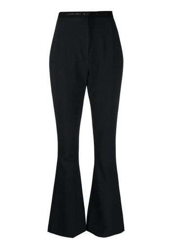 Versace Jeans Couture high-waist logo-print strap trousers - Schwarz