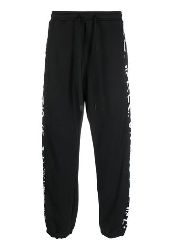 Versace Jeans Couture stripe-detail drawstring track pants - Schwarz