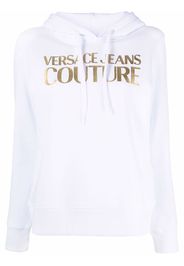 Versace Jeans Couture metallic logo print hoodie - Weiß