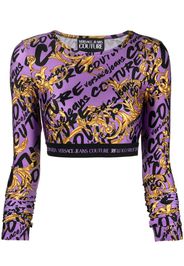 Versace Jeans Couture Cropped-Top mit Print - Violett