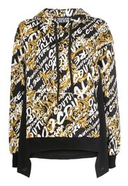 Versace Jeans Couture Garland logo-print panelled hoodie - Schwarz