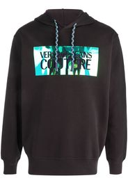 Versace Jeans Couture logo-print drawstring hoodie - Schwarz