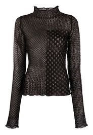 Versace Jeans Couture open-knit roll-neck jumper - Schwarz