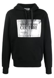 Versace Jeans Couture Hoodie mit Metallic-Logo - Schwarz