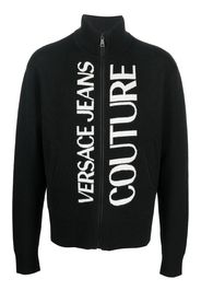 Versace Jeans Couture logo-embroidered zipped cardigan - Schwarz