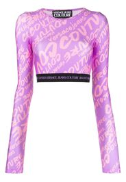 Versace Jeans Couture Cropped-Top mit Logo-Print - Violett