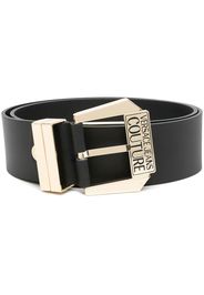 Versace Jeans Couture engraved-logo leather belt - Schwarz