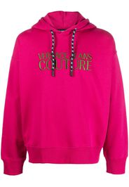 Versace Jeans Couture logo-embroidered hoodie - Rosa