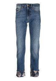 Versace Jeans Couture Cropped-Jeans mit Blumen-Print - Blau