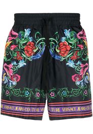 Versace Jeans Couture Shorts mit Blumen-Print - Schwarz